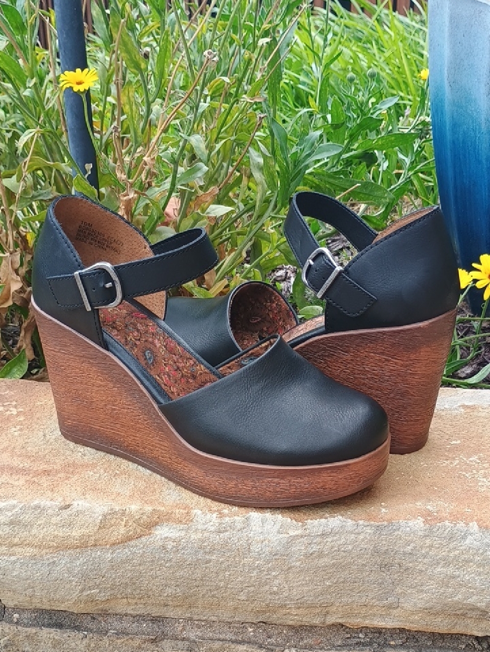 b.o.c Alyson Woodgrain Platform Wedge Clogs Pumps Heels Women's Size 10 - Picture 3 of 10
